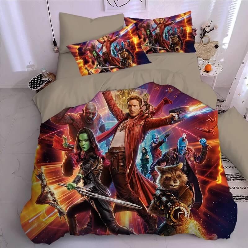 Guardians of the Galaxy Groot Star Lord Rocket #6 Duvet Cover Quilt Cover Pillowcase Bedding Set