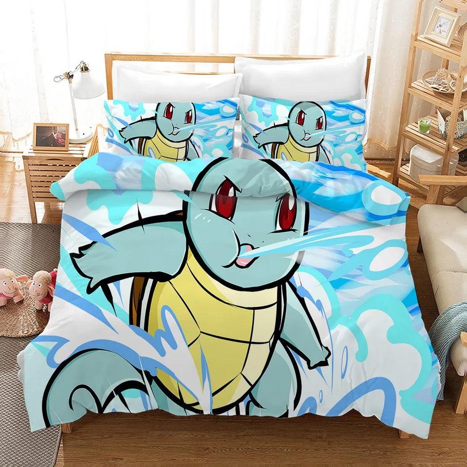 Pokemon Pikachu Squirtle #12 Duvet Cover Quilt Cover Pillowcase Bedding Set Home Bedroom Decor