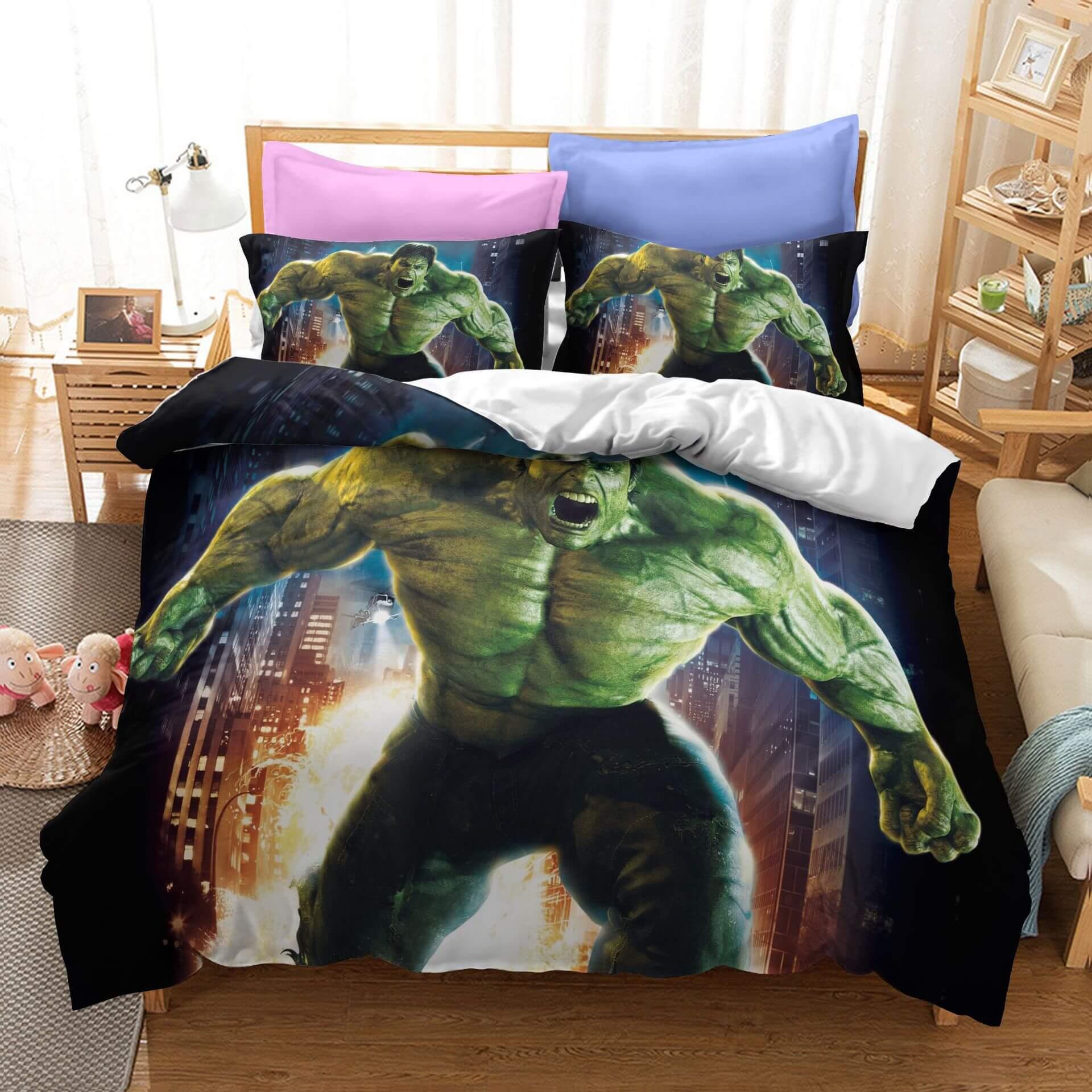 Hulk Bruce Banner Cosplay Bedding Set Duvet Cover Quilt Sheets Sets