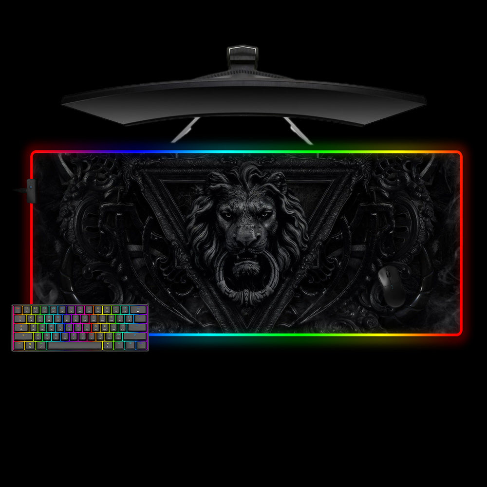 Allleftout Lion Door Design M-Xxl Size Rgb Gaming Mouse Pad, Computer Desk Mat
