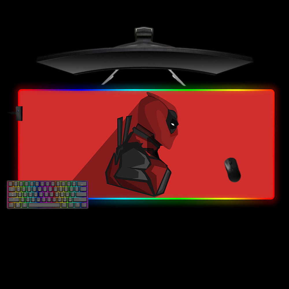 Allleftout Deadpool Red Design M-Xxl Size Rgb Gaming Mouse Pad, Computer Desk Mat
