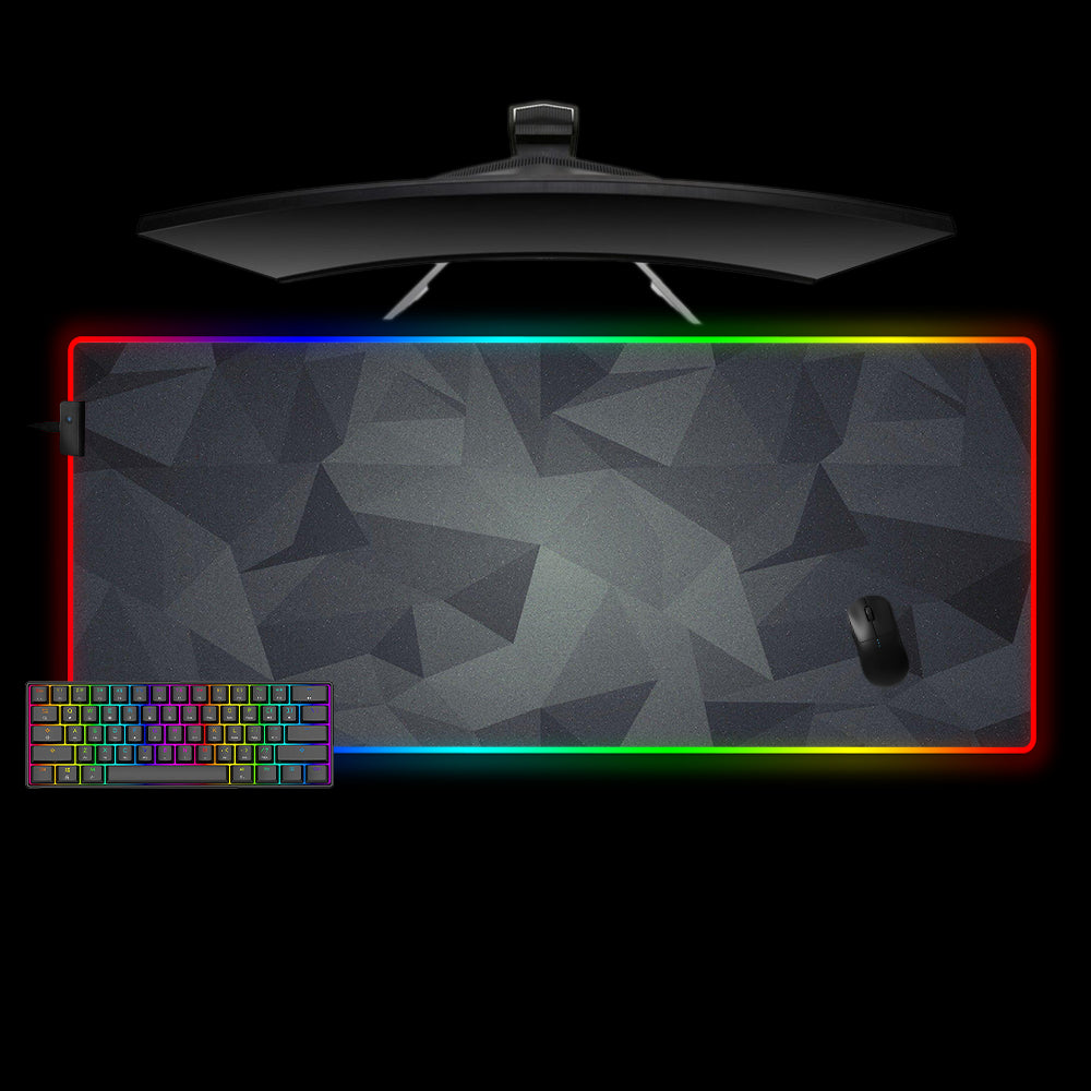 Allleftout Gray Triangle Geometry Design M-Xxl Size Rgb Gaming Mouse Pad, Computer Desk Mat