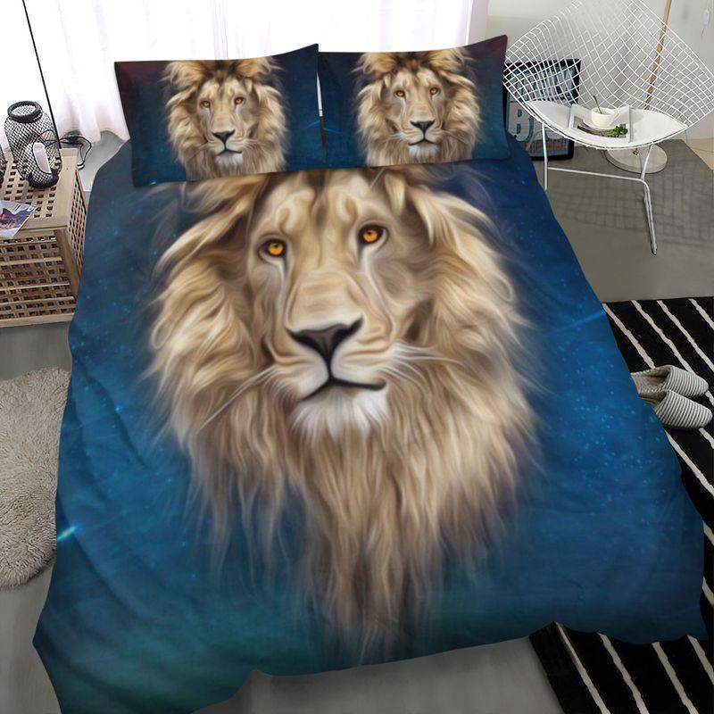 Lion Head Bedding Duvet Cover Wild Cat Gift Lion Face Printed Decor