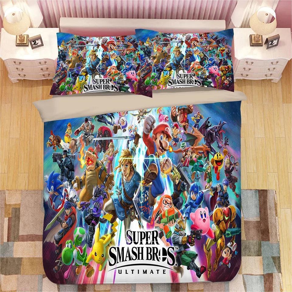 Super Smash Bros Ultimate Mario #9 Duvet Cover Quilt Cover Pillowcase Bedding Set Home Bedroom Decor