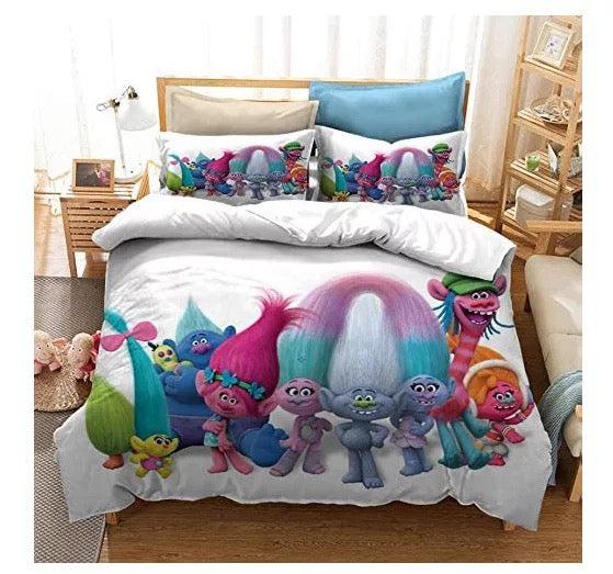 Trolls Poppy #1 Duvet Cover Quilt Cover Pillowcase Bedding Set Home Bedroom Decor