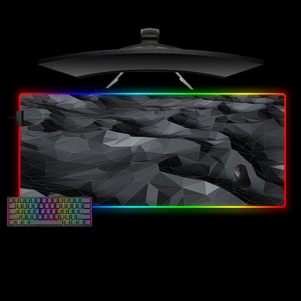 Allleftout Gray Geometry Design M-Xxl Size Rgb Gaming Mouse Pad, Computer Desk Mat