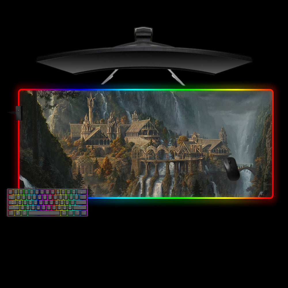 Allleftout Rivendell Design M-Xxl Size Rgb Gaming Mouse Pad, Computer Desk Mat