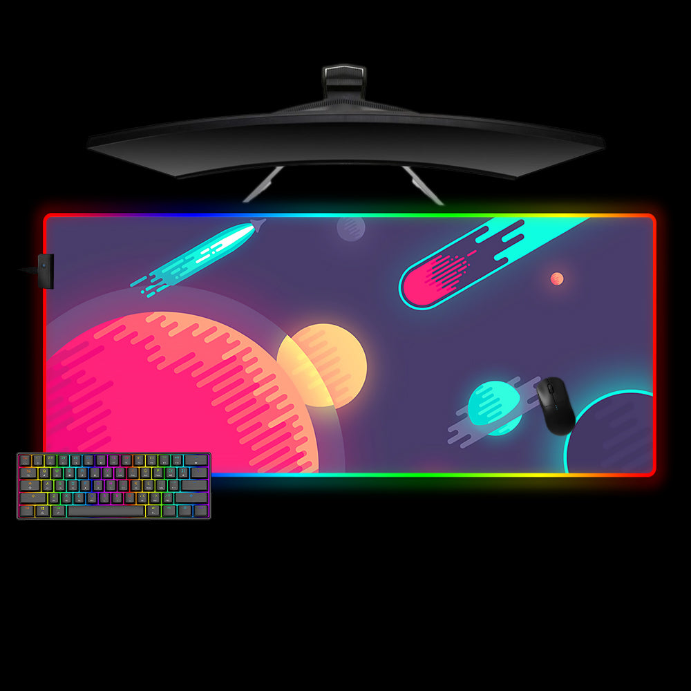 Allleftout Minimalist Space Art Design M-Xxl Size Rgb Gaming Mouse Pad, Computer Desk Mat