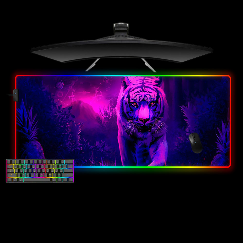 Allleftout Enchanted Tiger Design M-Xxl Size Rgb Gaming Mouse Pad, Computer Desk Mat