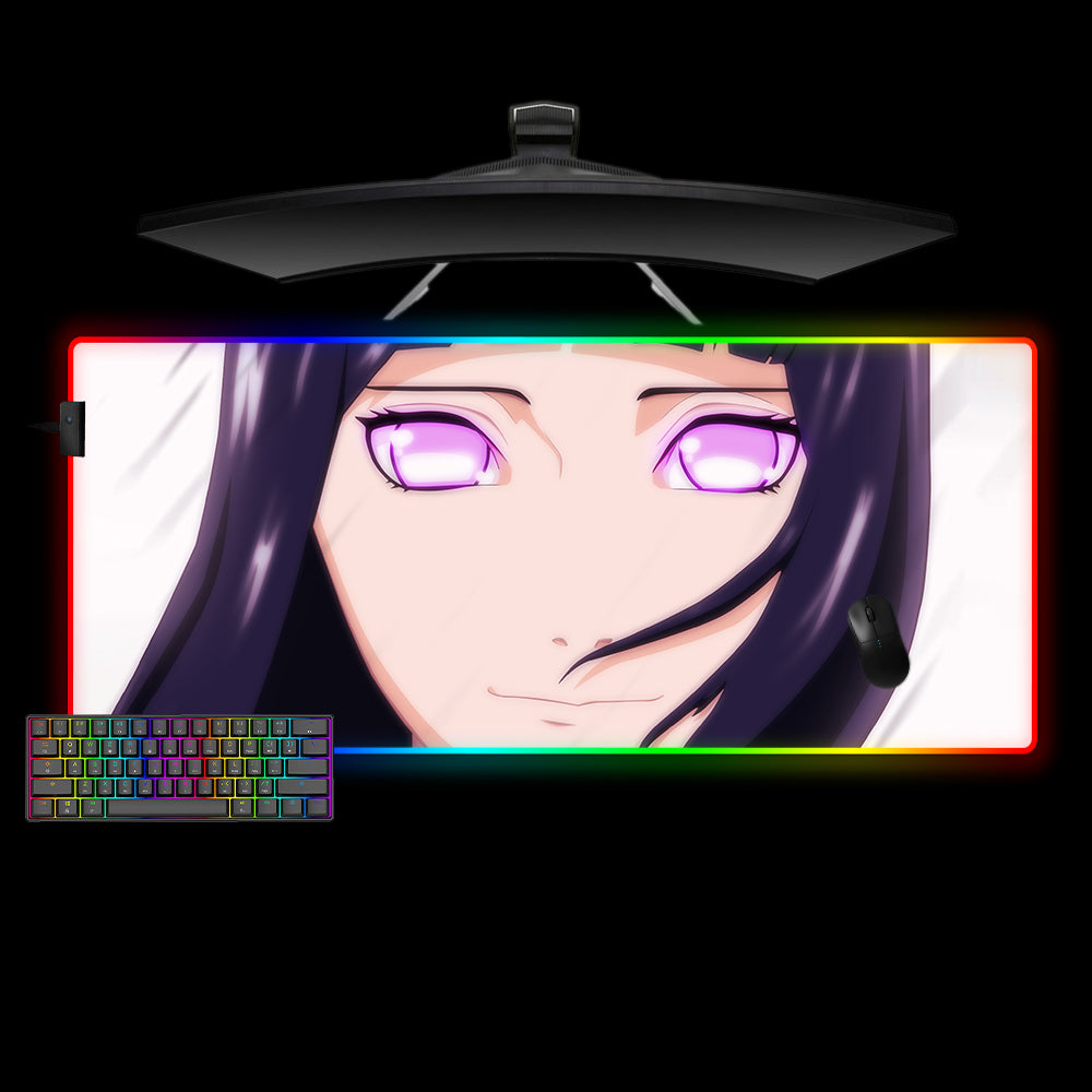 Allleftout Naruto Hinata Eyes Design M-Xxl Size Rgb Gaming Mouse Pad, Computer Desk Mat