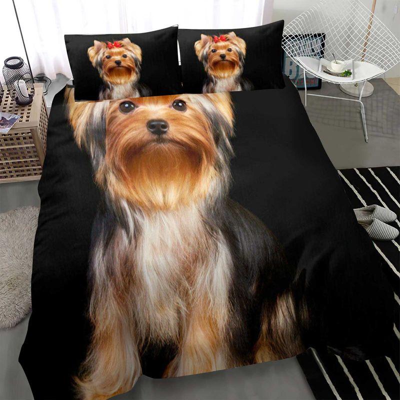 Cute Dog 3d Printed Bedding Set Yorkshire Terrier Lover Dog Is Friend
