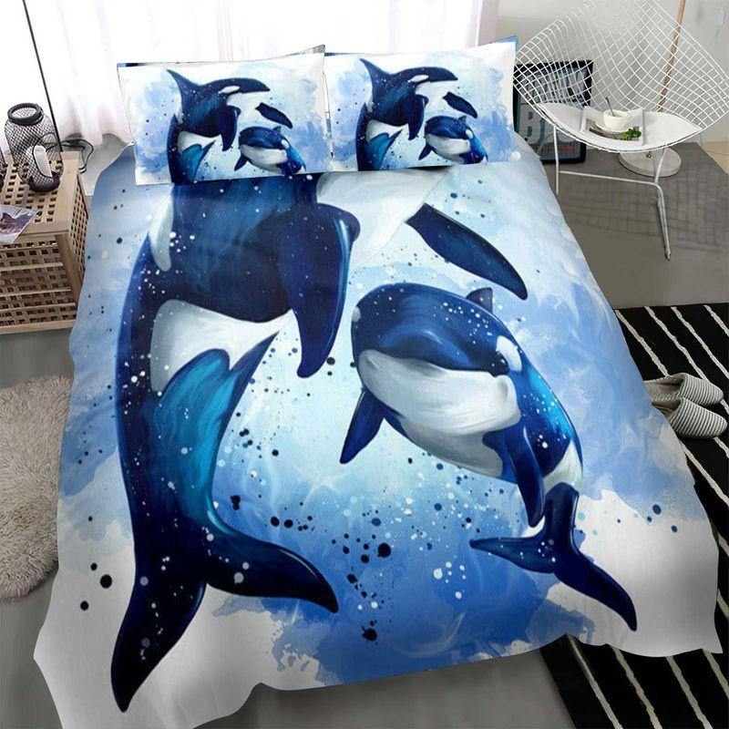 Dolphins 3d Print Bedding Set Cute Dolphin In Water Cartoon Style