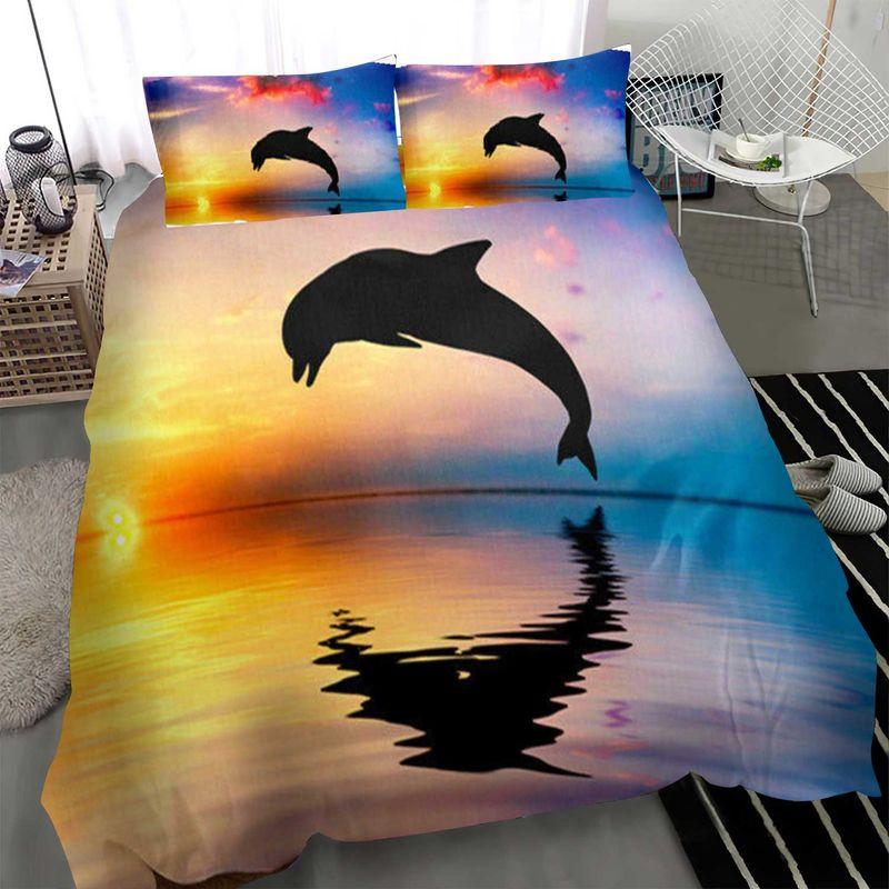 Marine Dolphins Bedding Sets Dolphin Dance On Suffer Face Ocean