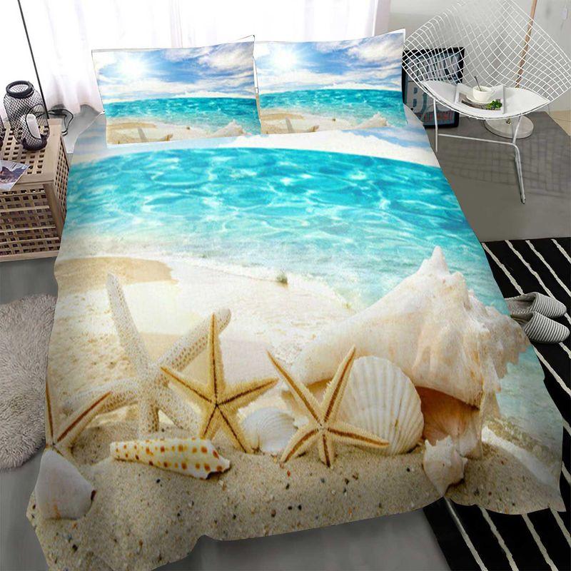 Beach Shell Bedding Set Summer Hawaiian We Love Ocean And Beach
