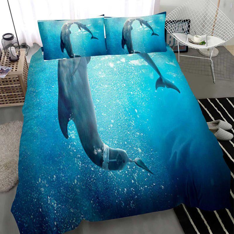 Marine Dolphins Bedding Sets Couple Dolphins Love Free In The Sea