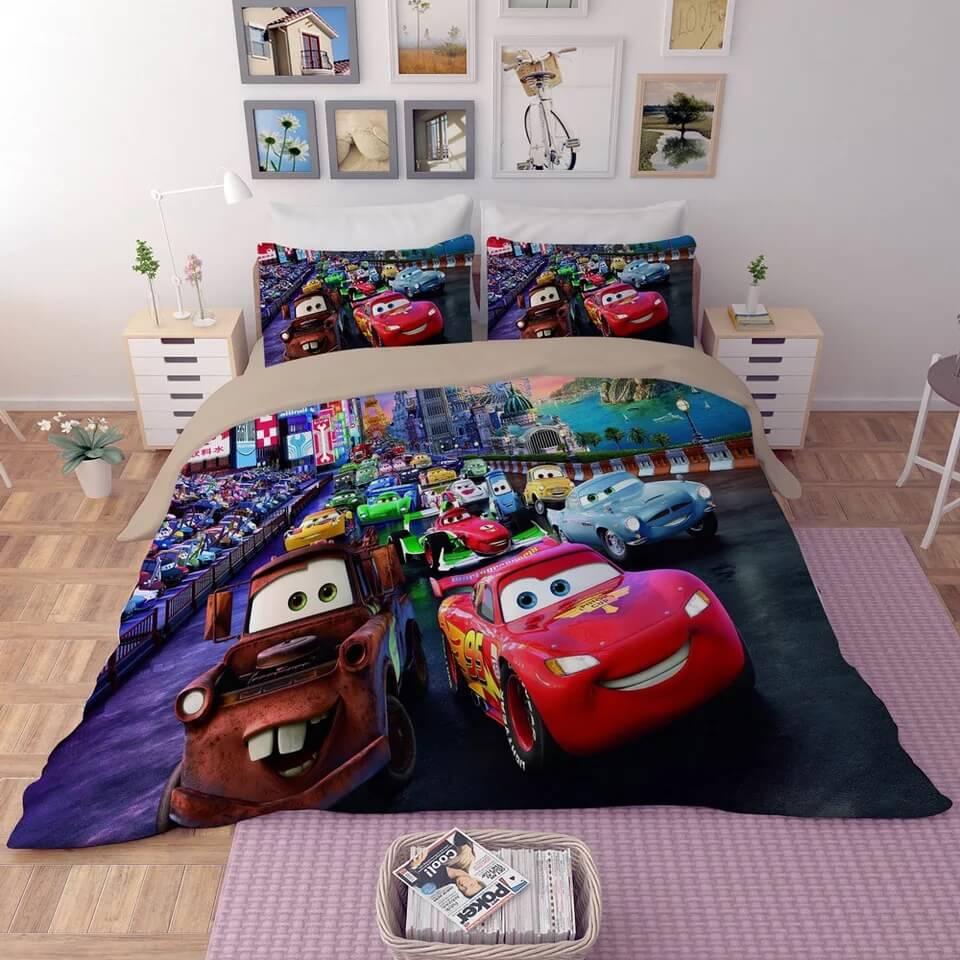 Movie Cars Lightning McQueen #6 Duvet Cover Quilt Cover Pillowcase Bedding Set