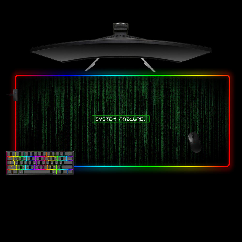 Allleftout Matrix System Failure Design M-Xxl Size Rgb Gaming Mouse Pad, Computer Desk Mat