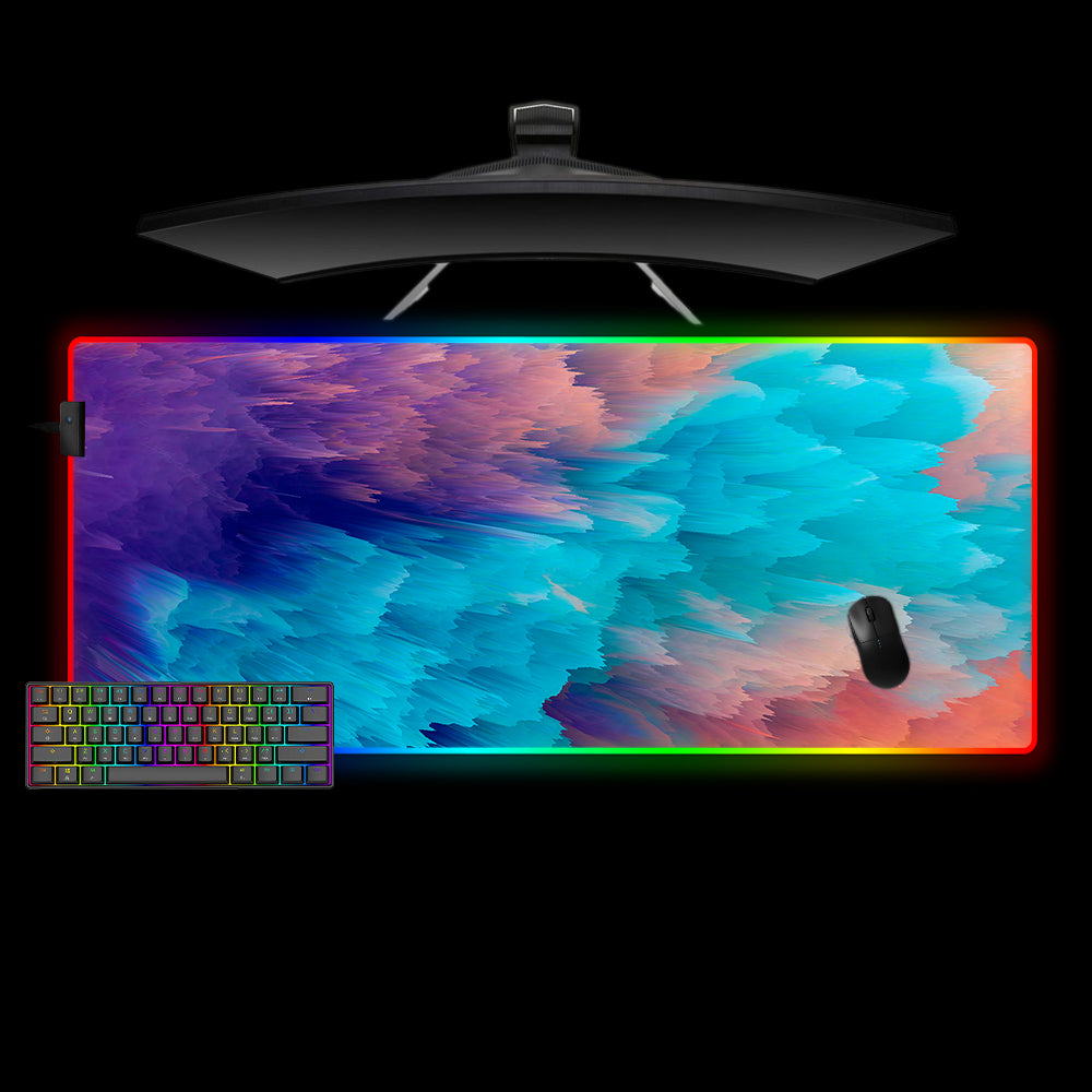 Allleftout Orange Blue Clouds Design M-Xxl Size Rgb Gaming Mouse Pad, Computer Desk Mat