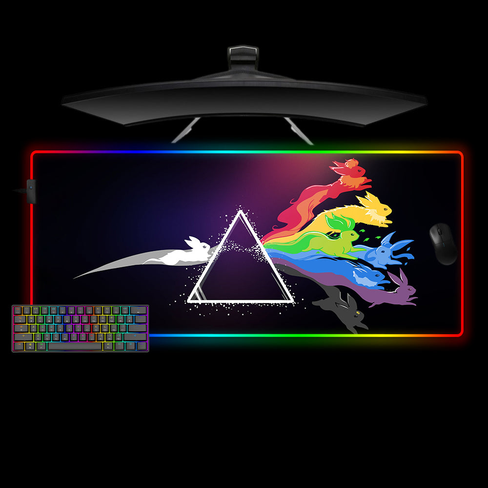 Allleftout Pokemon Triangle Design M-Xxl Size Rgb Gaming Mouse Pad, Computer Desk Mat