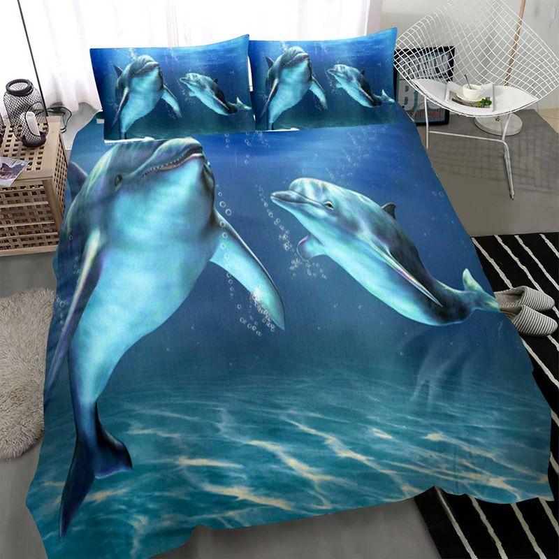 Marine Dolphins Bedding Set Dolphin Family Love Ocean Dolphin Lover