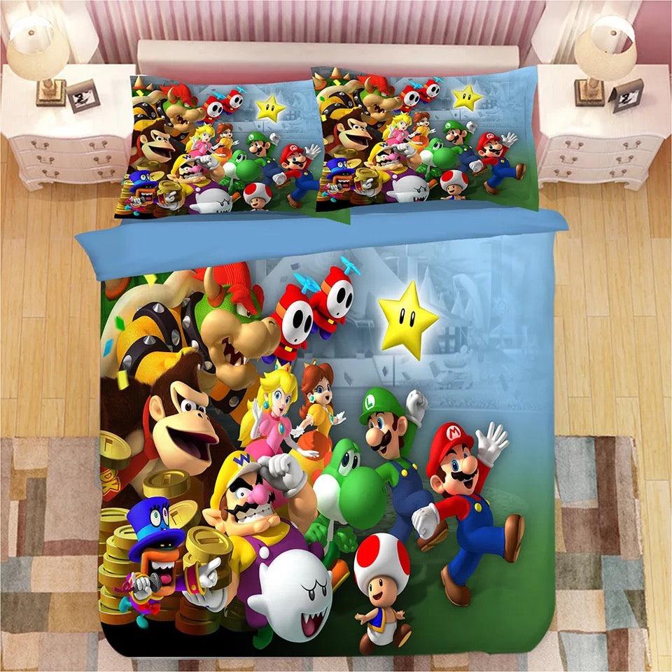 Super Smash Bros Ultimate Mario #1 Duvet Cover Quilt Cover Pillowcase Bedding Set Home Bedroom Decor