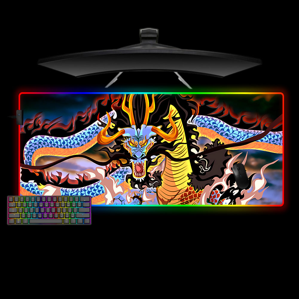 Allleftout One Piece Dragon Design M-Xxl Size Rgb Gaming Mouse Pad, Computer Desk Mat