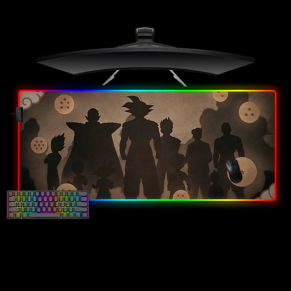 Allleftout Dragon Ball Silhouette Design M-Xxl Size Rgb Gaming Mouse Pad, Computer Desk Mat