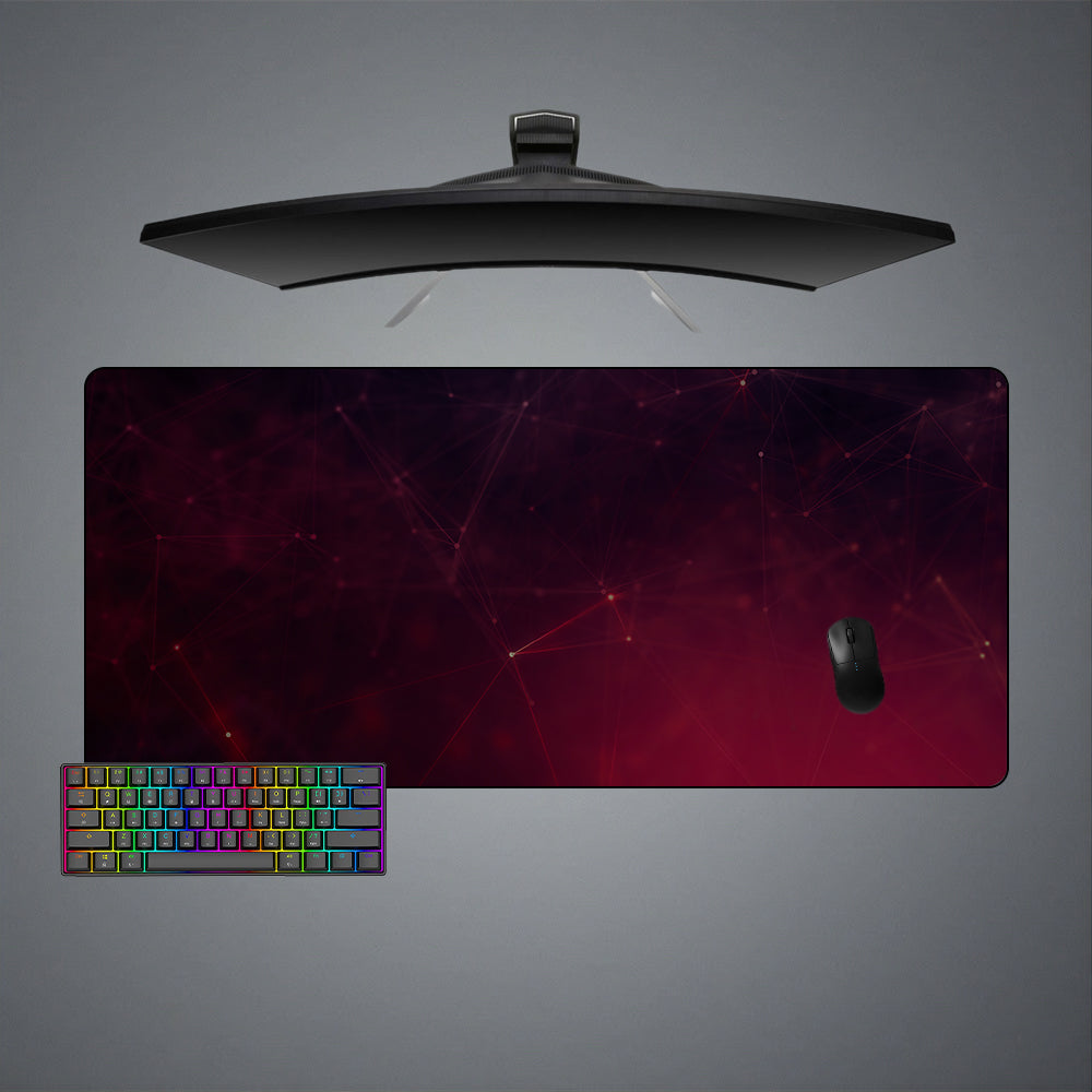 Allleftout Geometry Red Network Design M-Xxl Size Gaming Mouse Pad, Computer Desk Mat