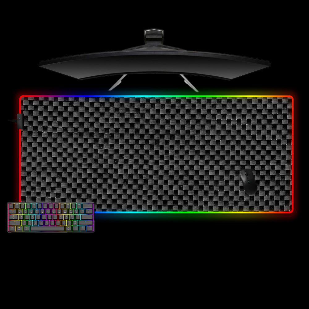 Allleftout Carbon Fiber Design M-Xxl Size Rgb Gaming Mouse Pad, Computer Desk Mat