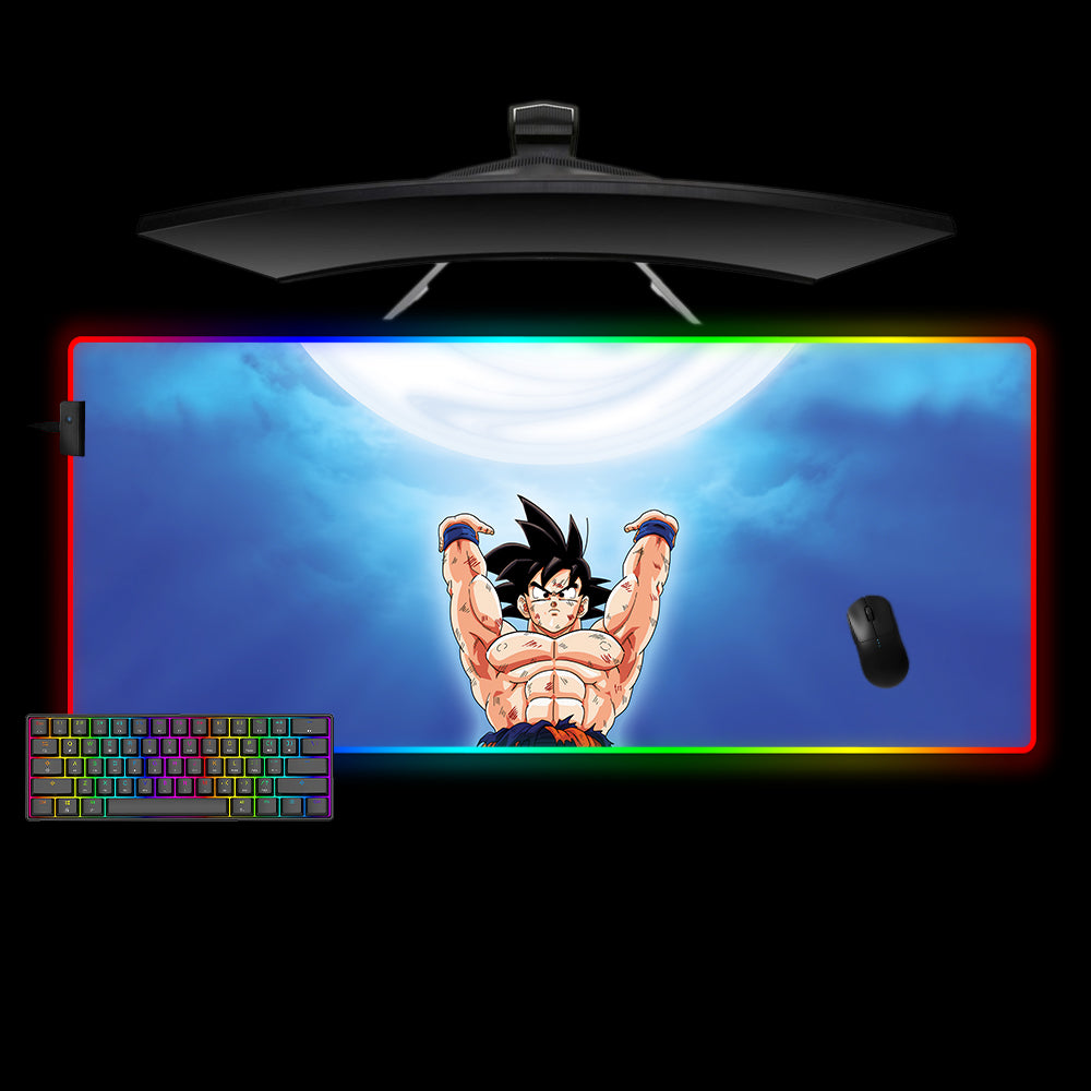 Allleftout Goku Spirit Bomb Design M-Xxl Size Rgb Gaming Mouse Pad, Computer Desk Mat