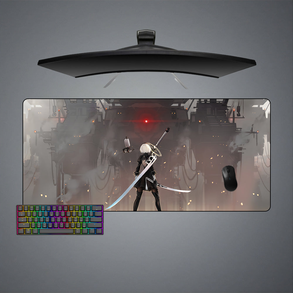Allleftout Nier Machine Design M-Xxl Size Gaming Mouse Pad, Computer Desk Mat