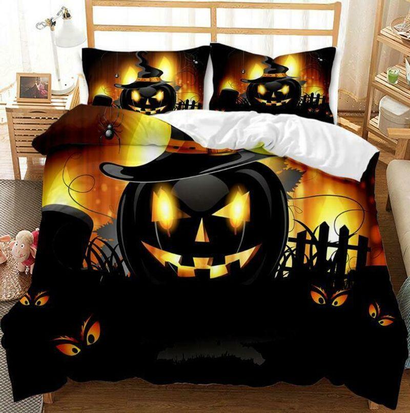 Pumpkin Monster Quilt Bed Set Halloween Town Halloween Gift Friends