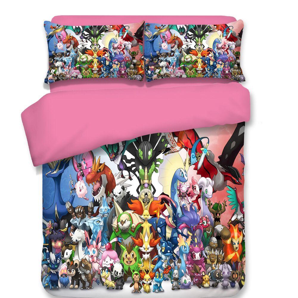 Cartoon Pikachu #4 Duvet Cover Quilt Cover Pillowcase Animation Bedding Set
