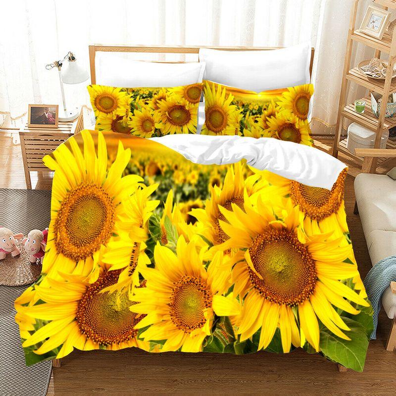 Sunshine Sunflower Field Floral Bedding Set Floral Gift To Daughter