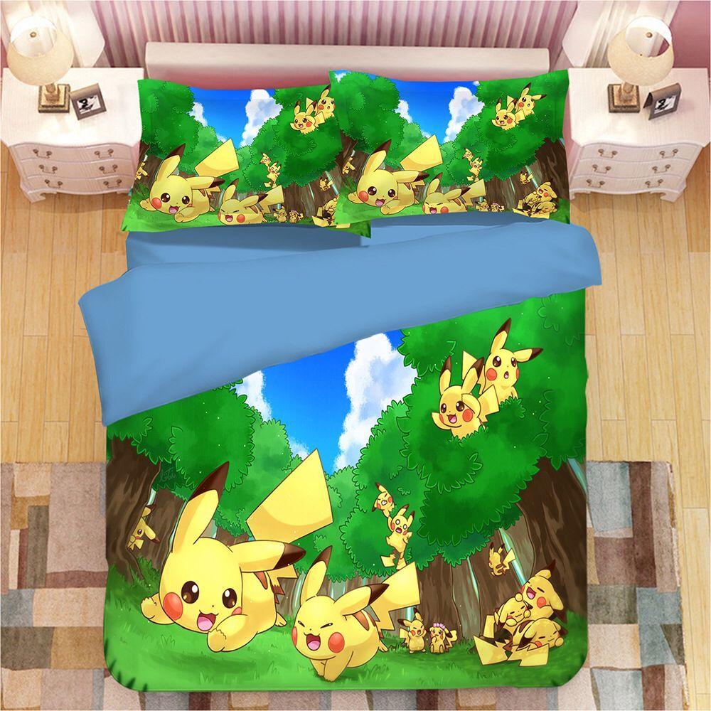 Cartoon Pikachu #8 Duvet Cover Quilt Cover Pillowcase Bedding Set