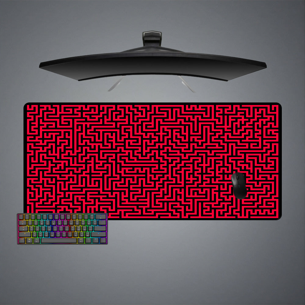 Allleftout Red And Black Maze Design M-Xxl Size Gaming Mouse Pad, Computer Desk Mat