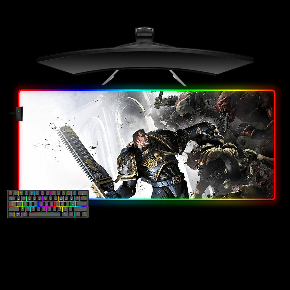 Allleftout Space Marine Vs. Orks Design M-Xxl Size Rgb Gaming Mouse Pad, Computer Desk Mat