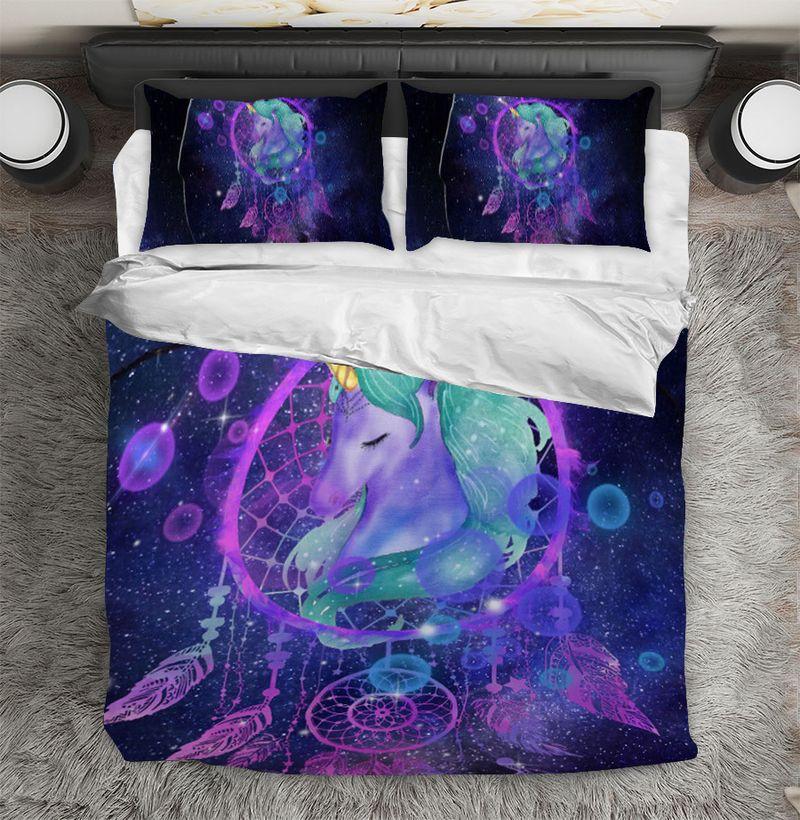 Unicorn Dreamcatcher Bedding Set Unicorn Galaxy Pattern Unicorn Lovers Gift Idea