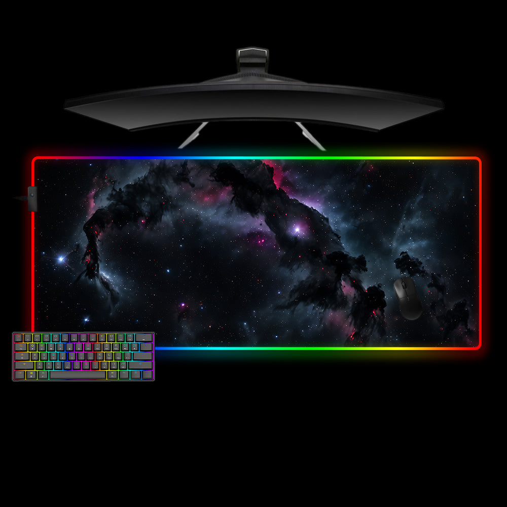Allleftout Dark Cloudy Nebula Design M-Xxl Size Rgb Gaming Mouse Pad, Computer Desk Mat