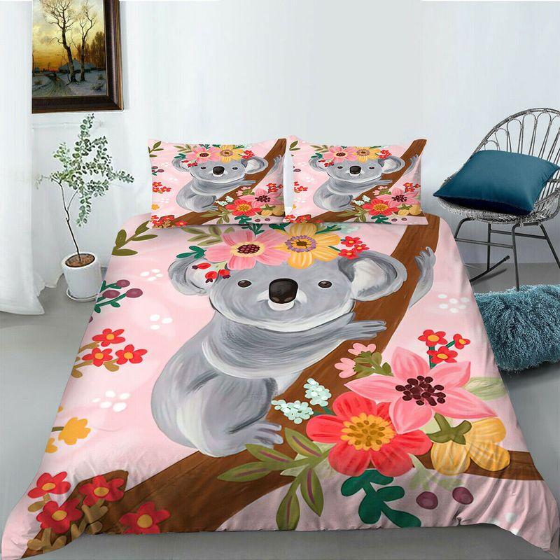 Cartoon Flower Koala Bedding Set Flower Bears Koalas Gift To Your Kids