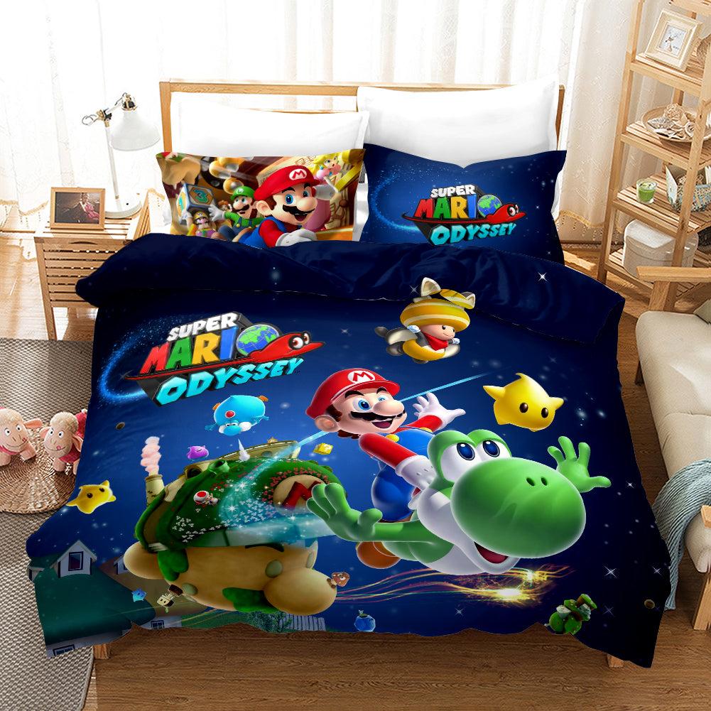 Super Smash Bros Ultimate Mario #23 Duvet Cover Quilt Cover Pillowcase Bedding Set Home Bedroom Decor