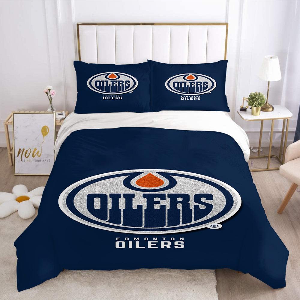 Edmonton Oilers Hockey League 3D Printed Duvet Cover Quilt Cover Pillowcase Bedding Set Home Decor