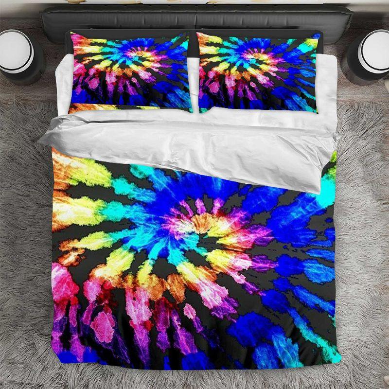 Tie Dye Design Duvet Cover Set Rainbow Bedding Set Spiral Hippie Soul