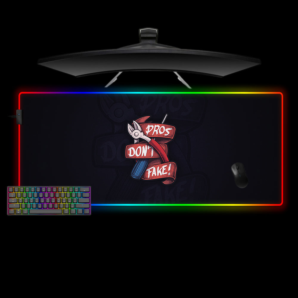 Allleftout Pros Don'T Fake Design M-Xxl Size Rgb Gaming Mouse Pad, Computer Desk Mat