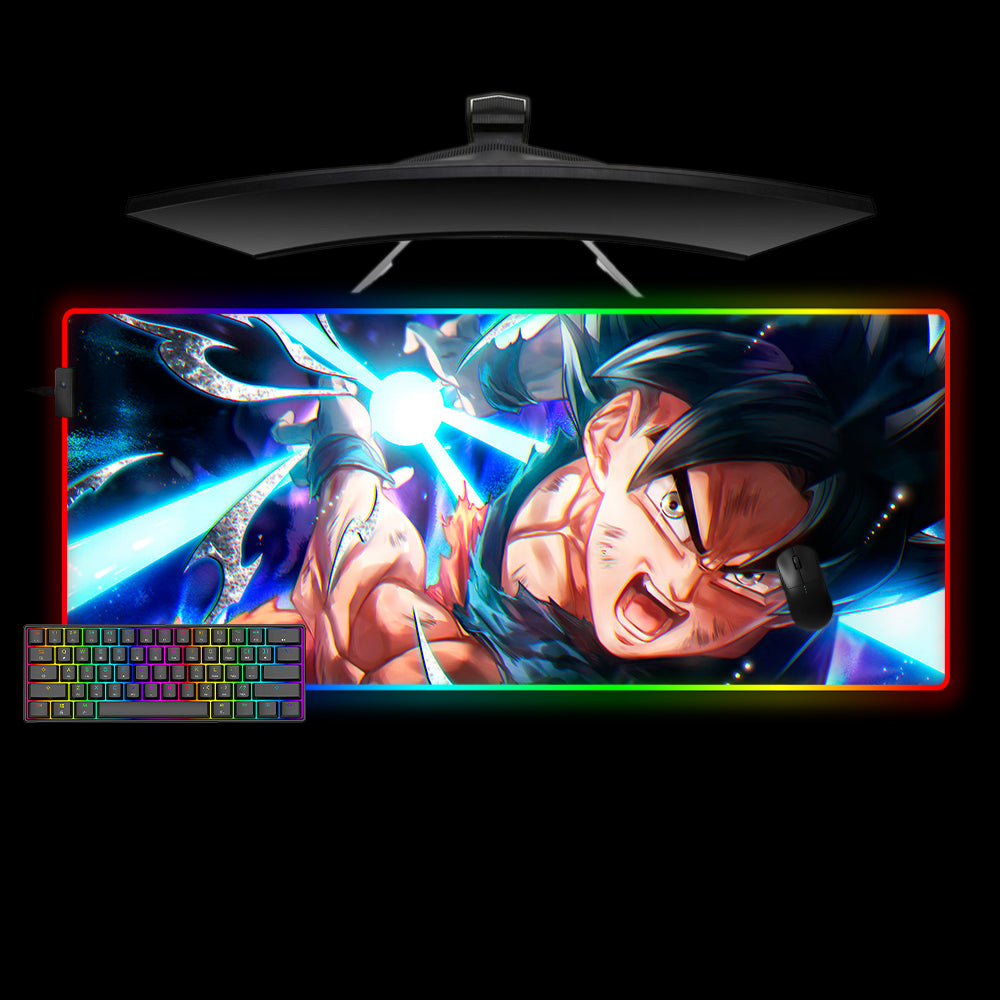 Allleftout Goku Attacks Design M-Xxl Size Rgb Gaming Mouse Pad, Computer Desk Mat