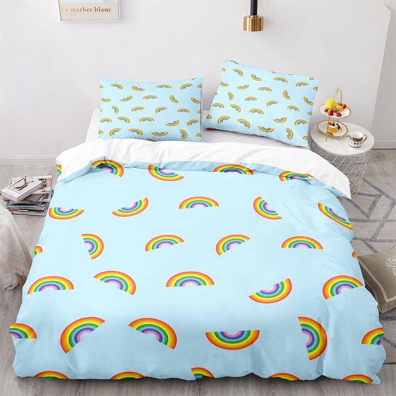 Rainbow Pattern Quilt Bed Sets Bright Room Decor Idea Lgbt Supports