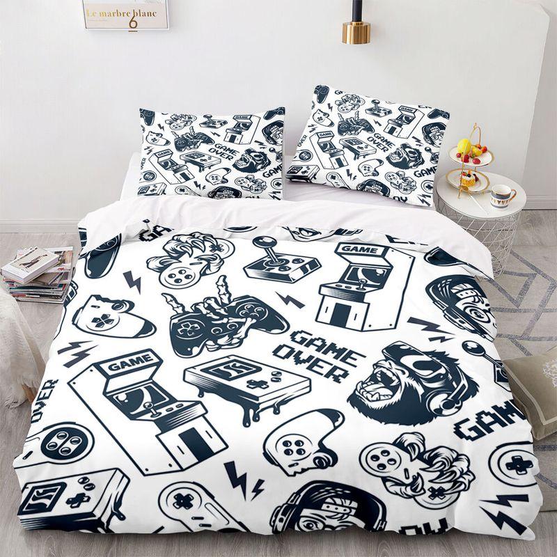 Gamepad Gamer Gaming Bedding Set Console Gaming World Game Over