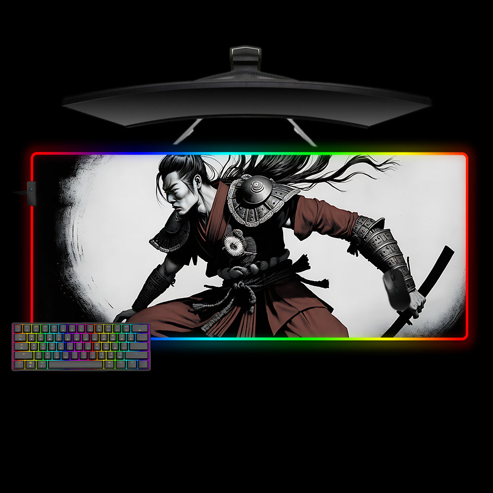 Allleftout Samurai Trainee Design M-Xxl Size Rgb Gaming Mouse Pad, Computer Desk Mat