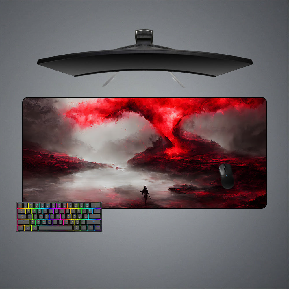 Allleftout Red Mist Eruption Design M-Xxl Size Gaming Mouse Pad, Computer Desk Mat