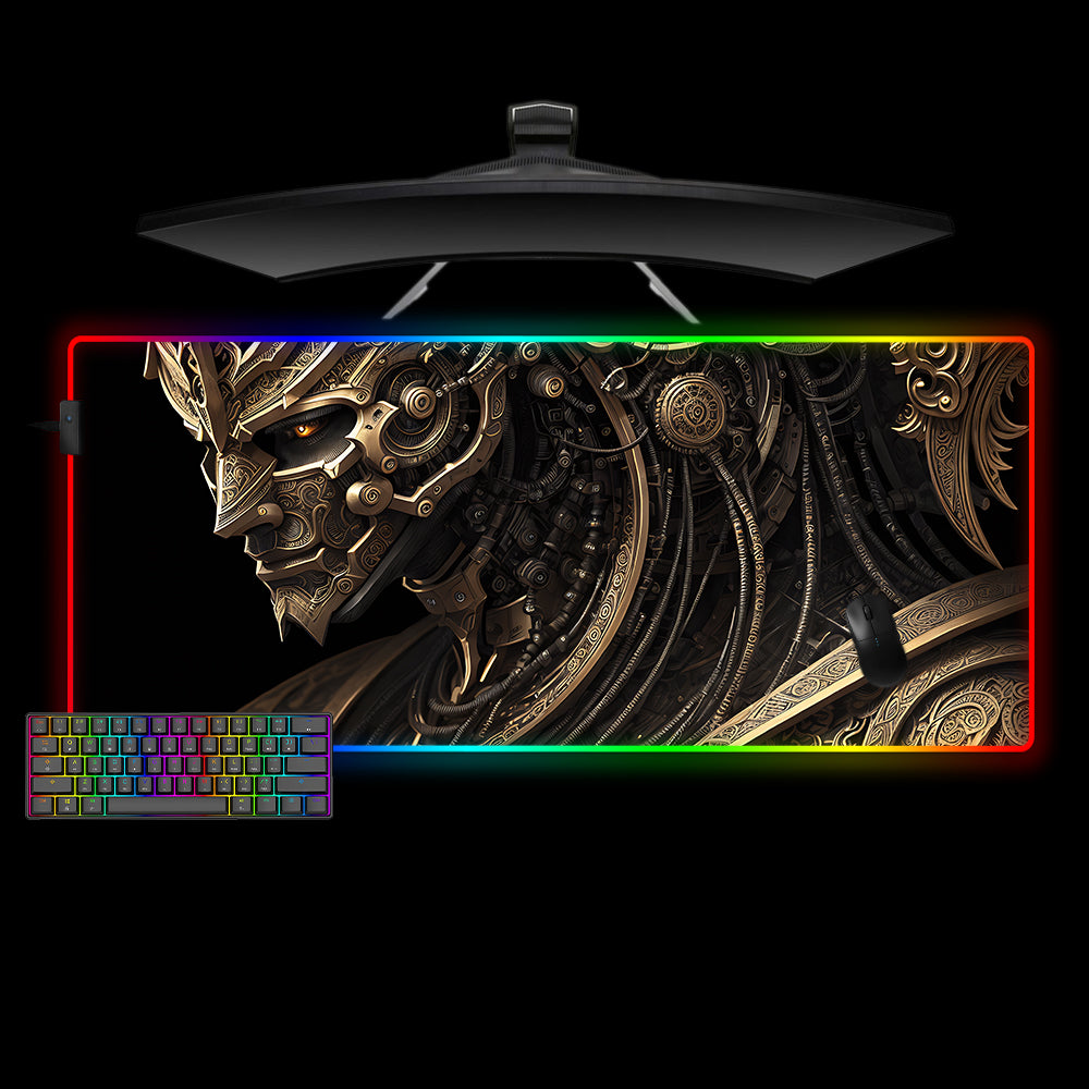 Allleftout Golden Machine God Design M-Xxl Size Rgb Gaming Mouse Pad, Computer Desk Mat